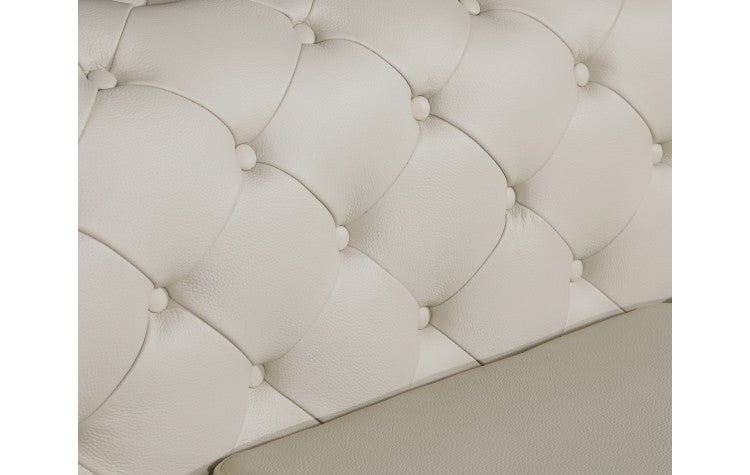 DivanItalia 2-Piece Genuine Italian Leather Sofa & Loveseat  in Beige