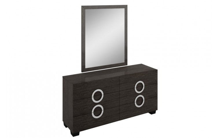 Monte Carlo Modern Lacquer Wood Dresser and Mirror