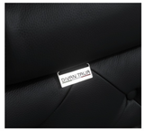 DivanItalia 2-Piece Genuine Italian Leather Sofa & Loveseat  in Black